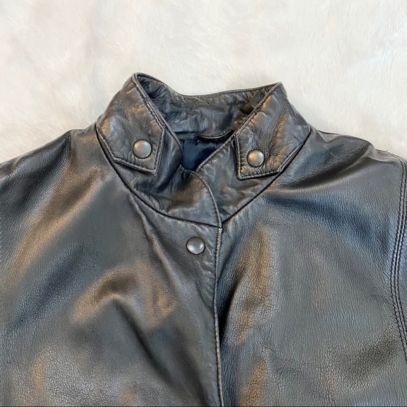 VINTAGE 80s Soft Supple Black Leather Jacket - Picture 4 of 11